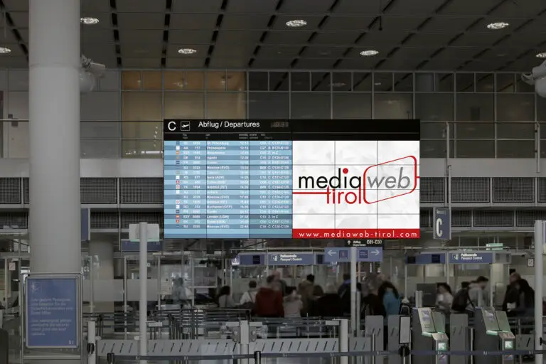 München Flughafen Mediaweb Tirol | Digitale Out-of-Home-Werbung (DOOH)